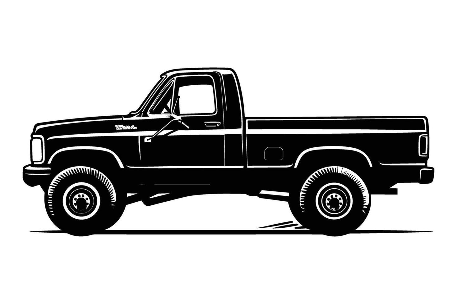 Pickup Truck car silhouette vector