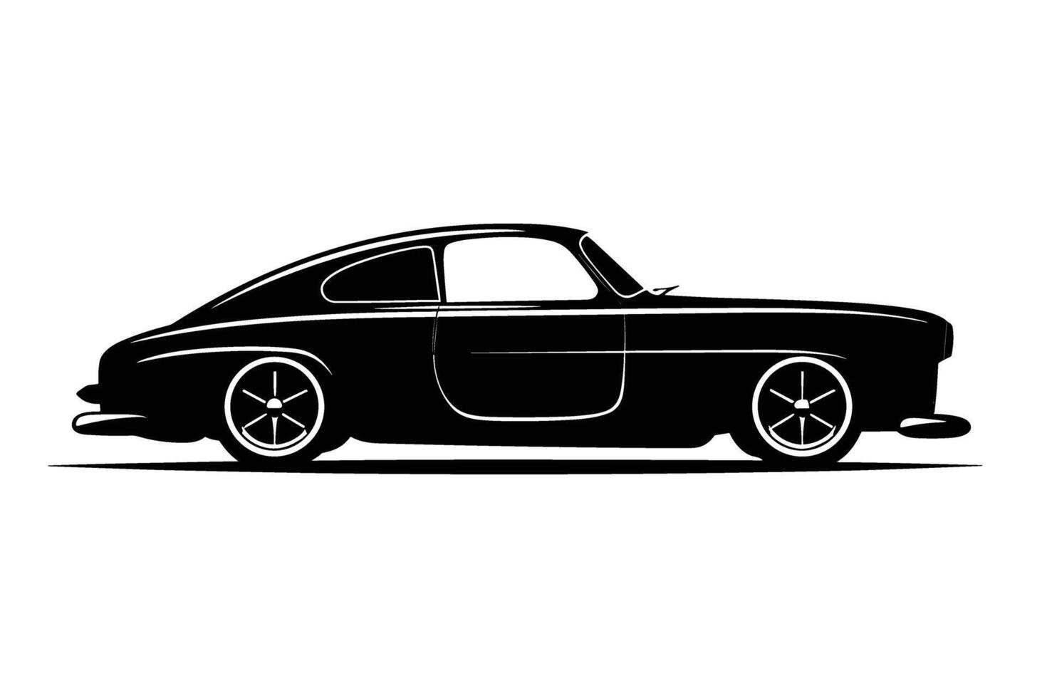 Coupe car silhouette vector