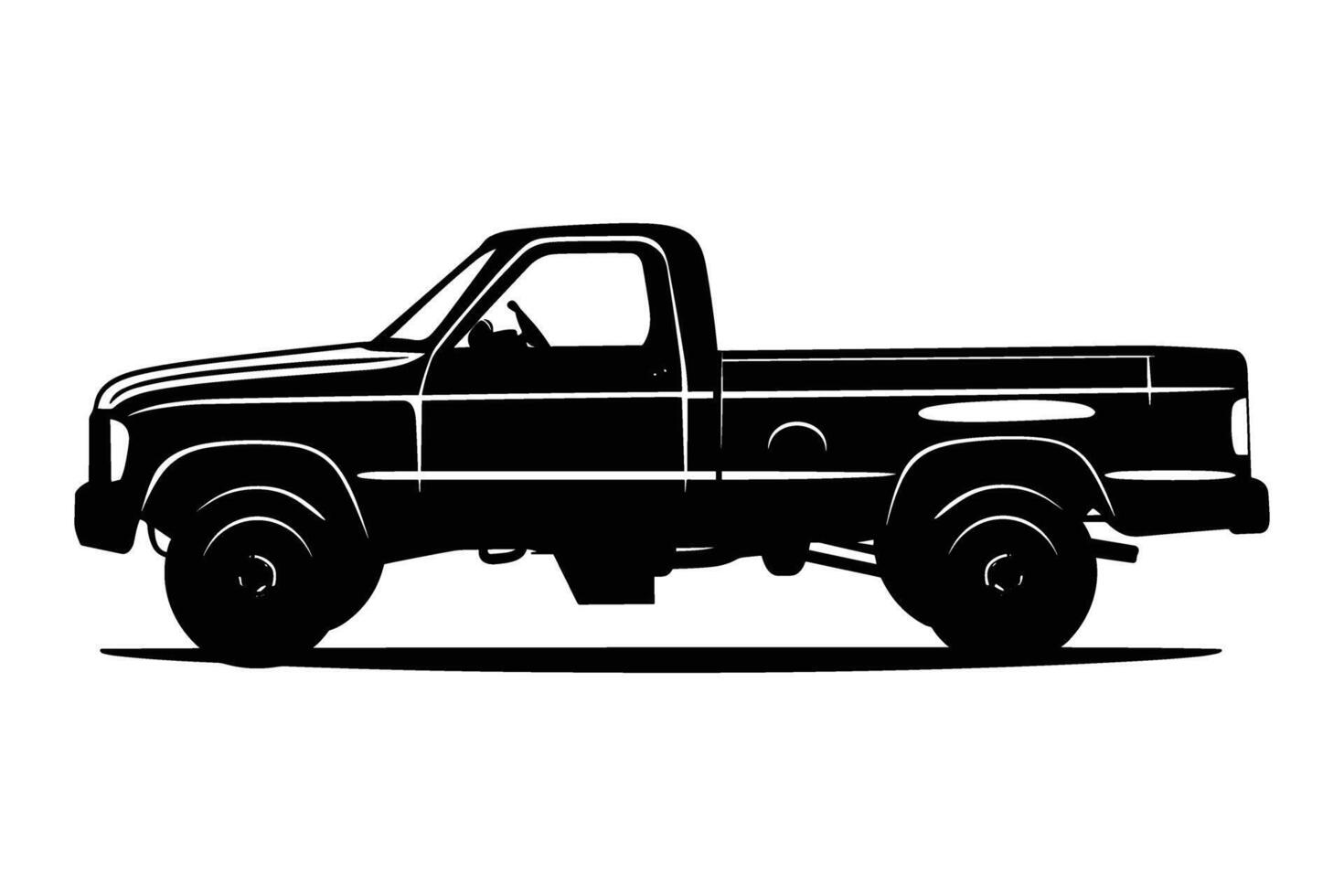 Pickup Truck car silhouette vector