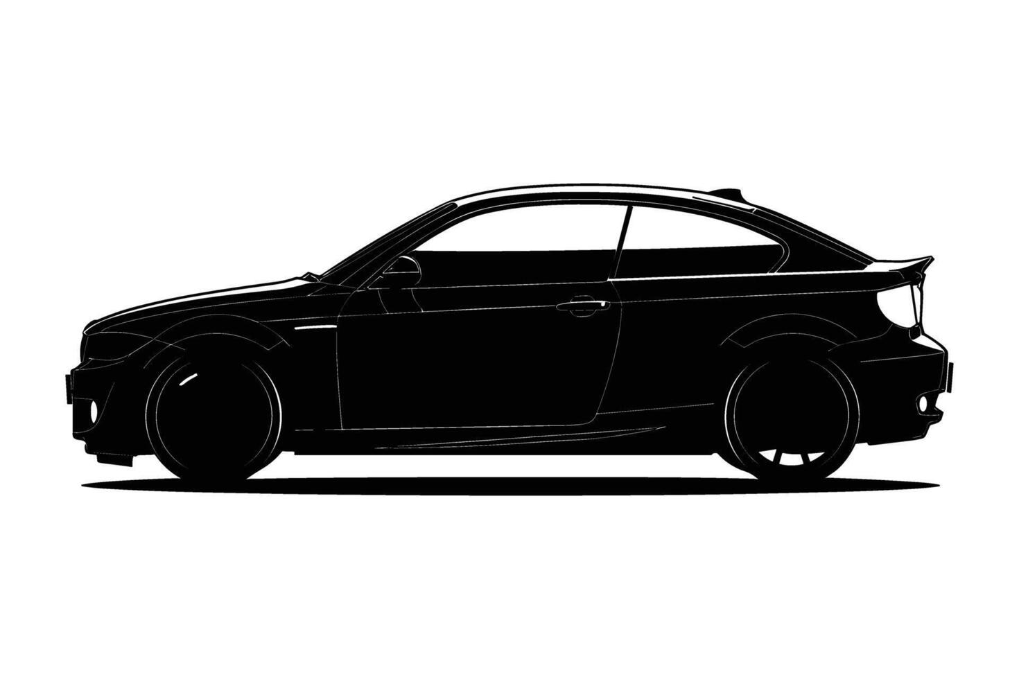 Hatchback car silhouette vector