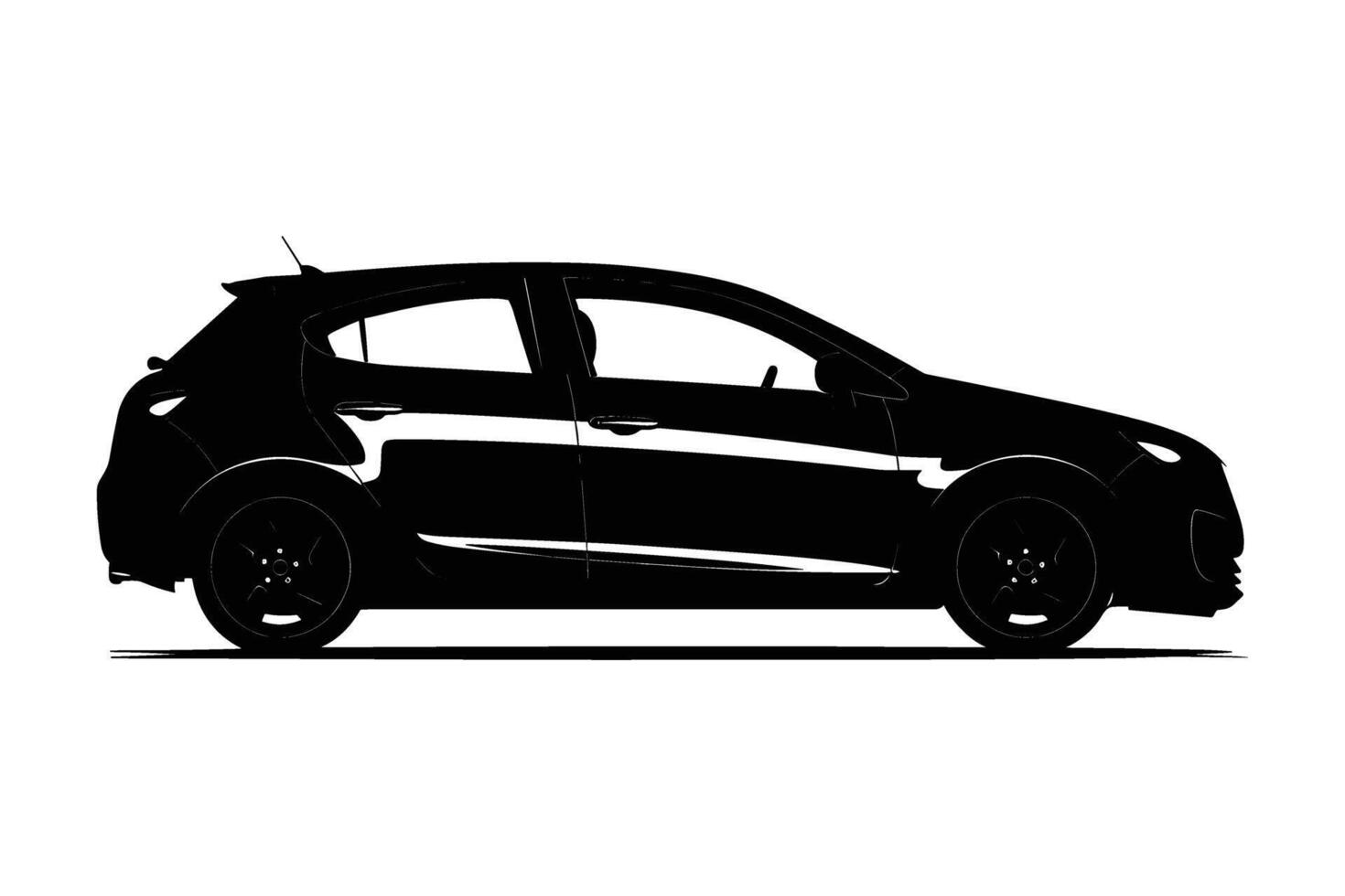 Hatchback car silhouette vector
