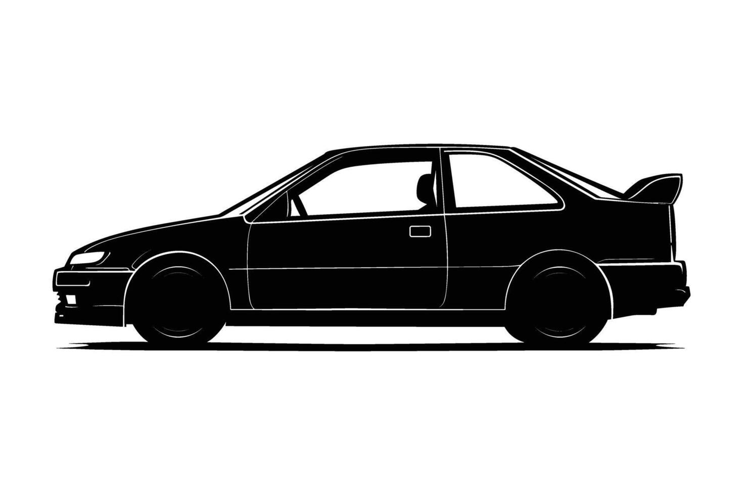 Hatchback car silhouette vector