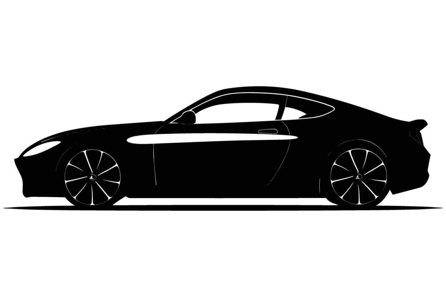 Coupe car silhouette vector