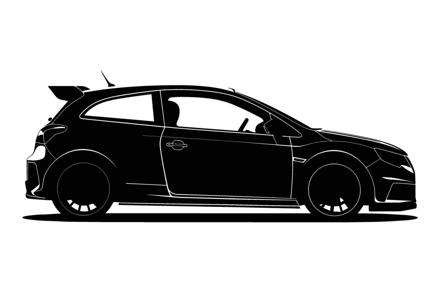 Hatchback car silhouette vector