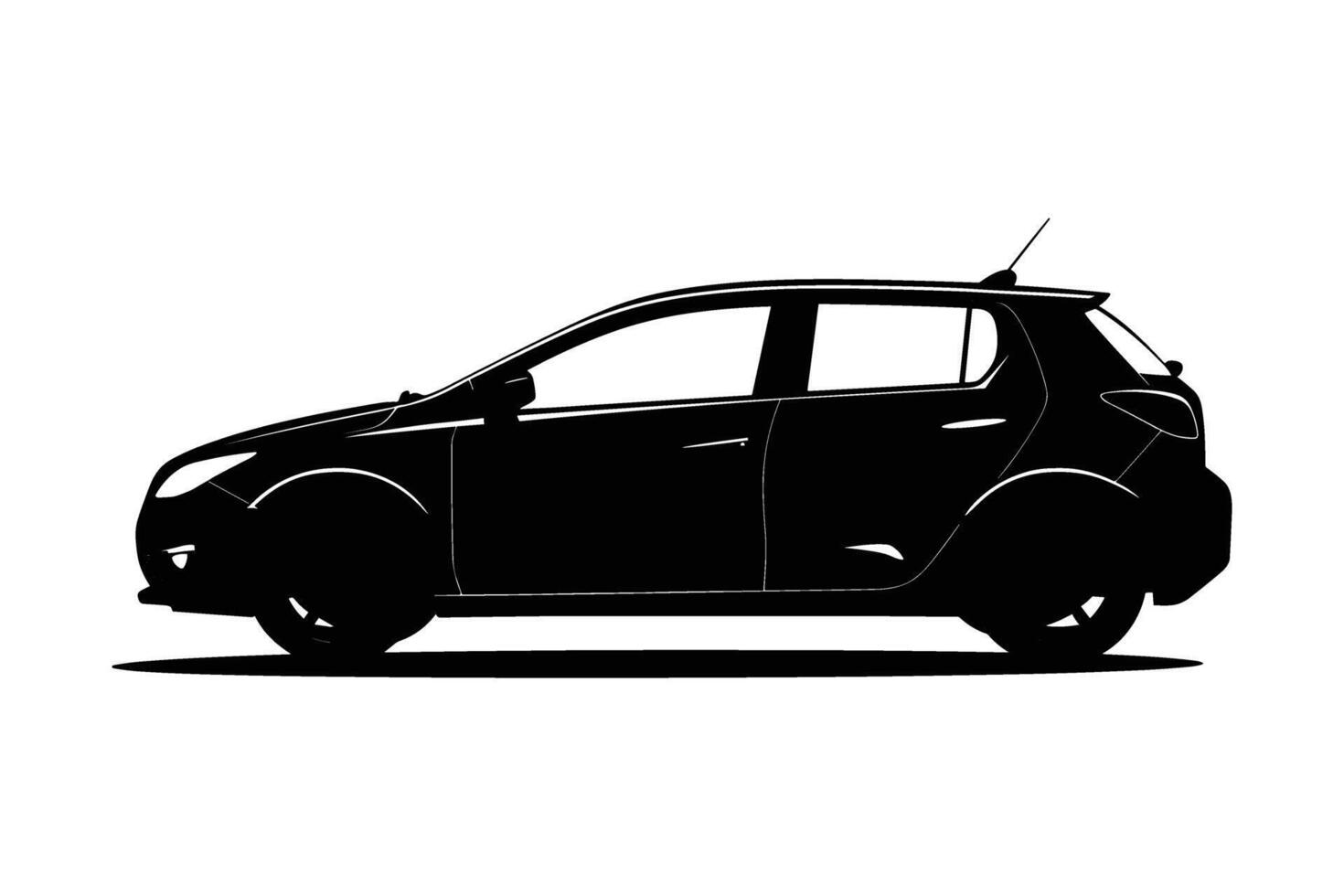 Hatchback car silhouette vector