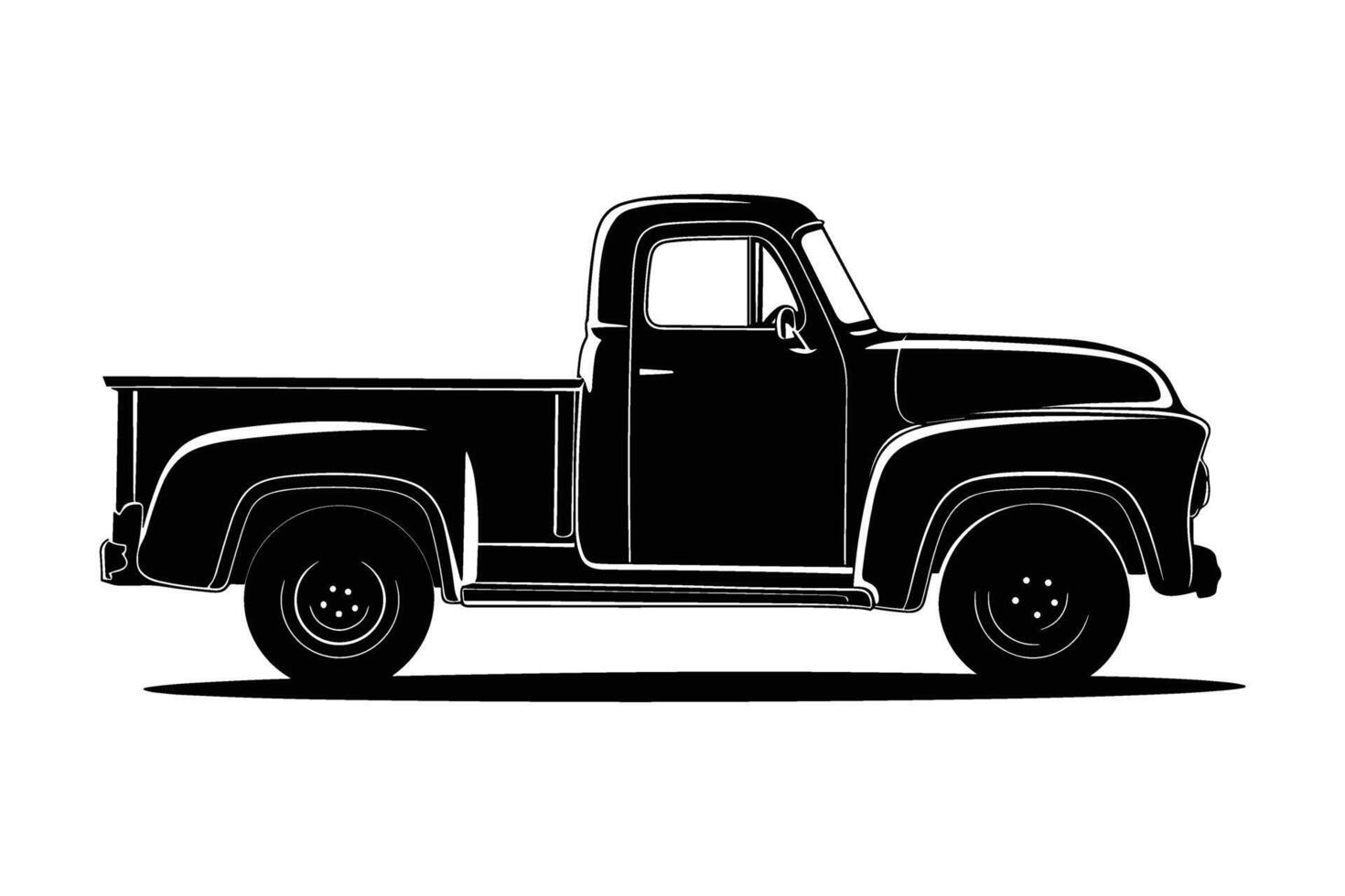 Pickup Truck car silhouette vector