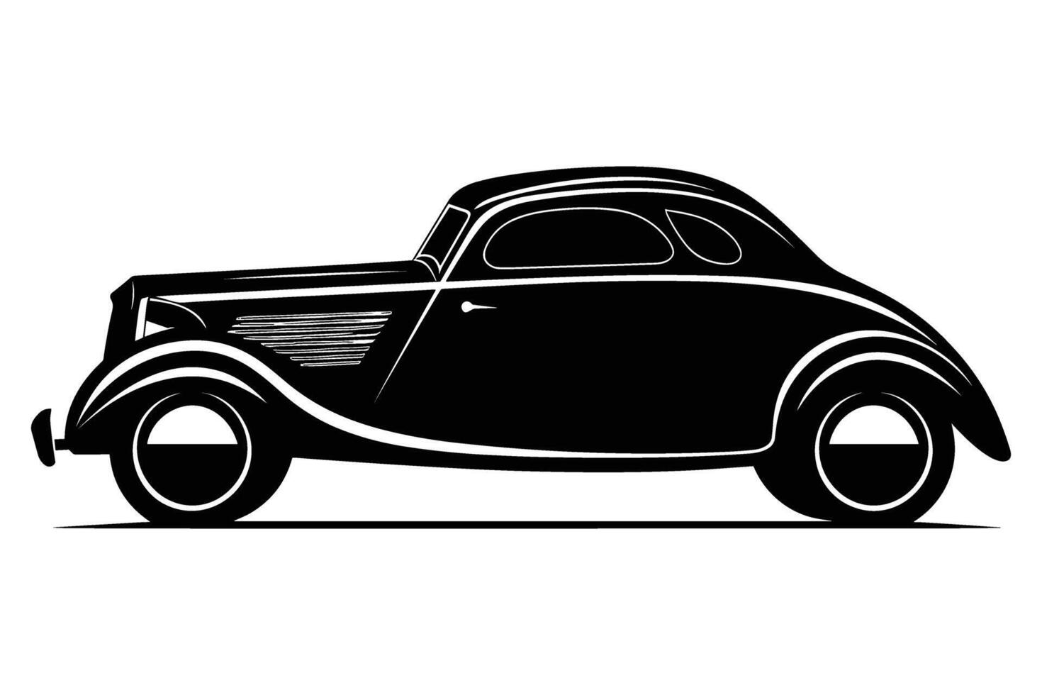 Coupe car silhouette vector