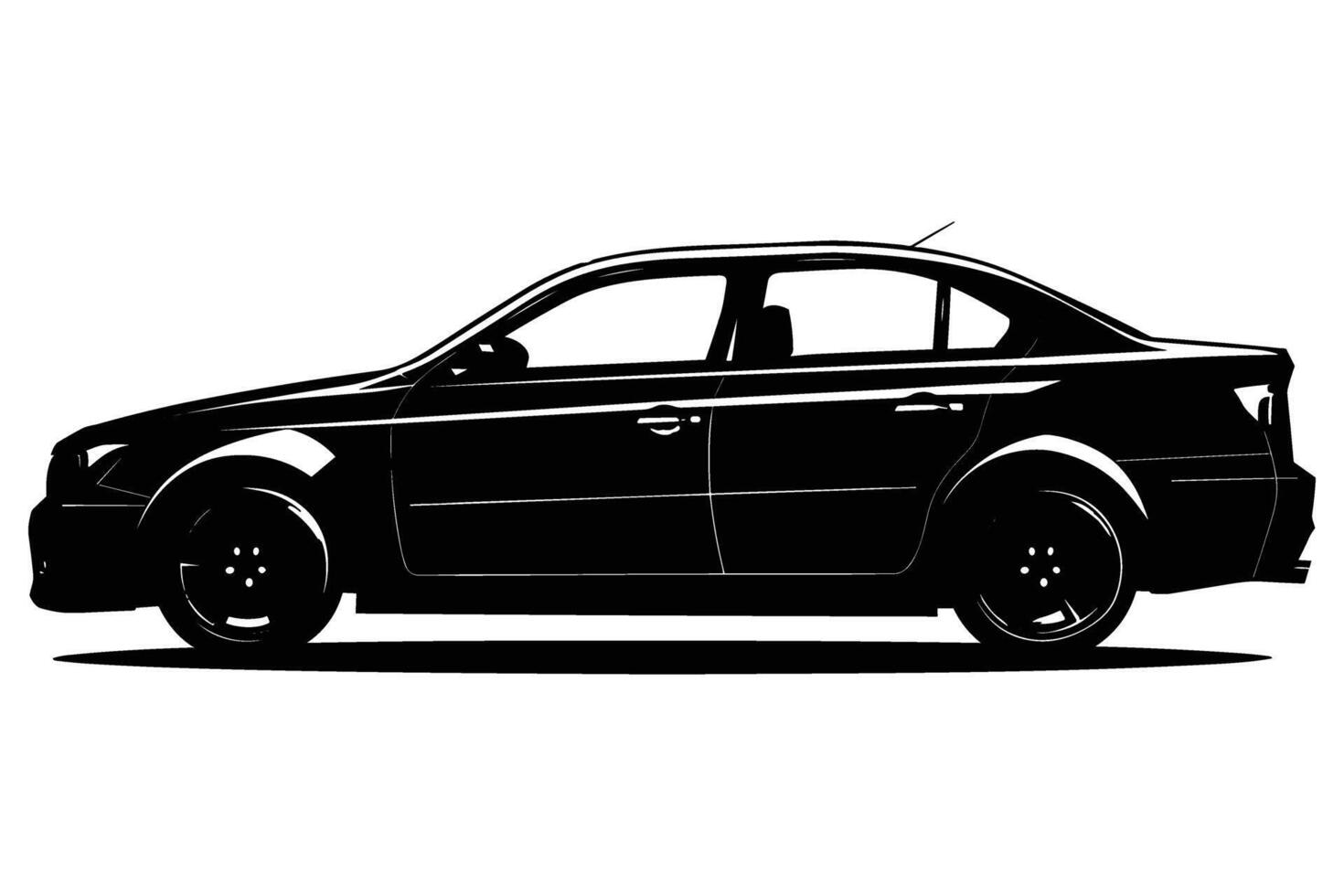 Sedan car silhouette vector