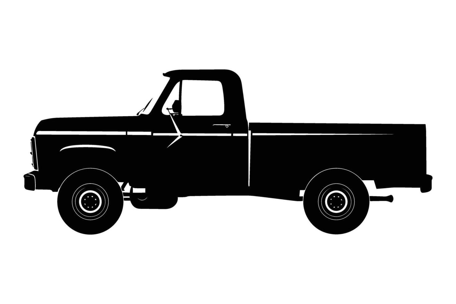 Pickup Truck car silhouette vector