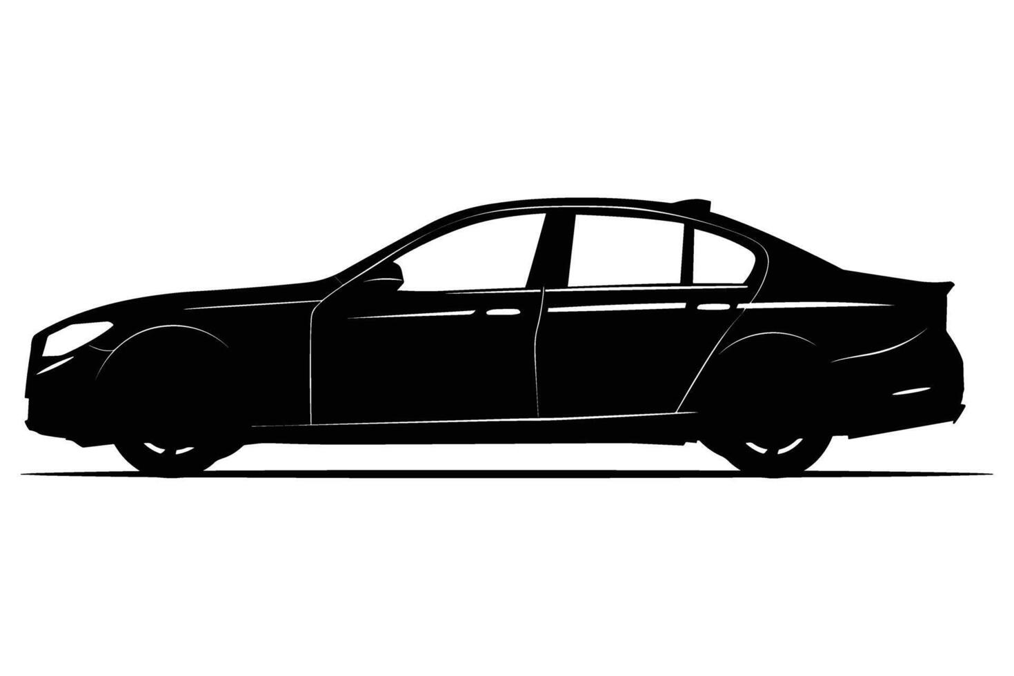 Sedan car silhouette vector