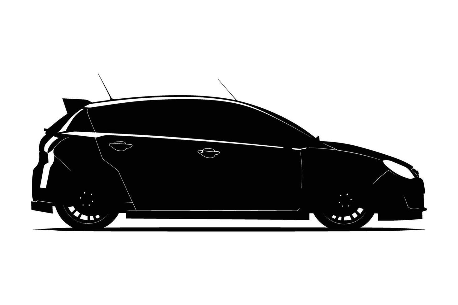 Hatchback car silhouette vector