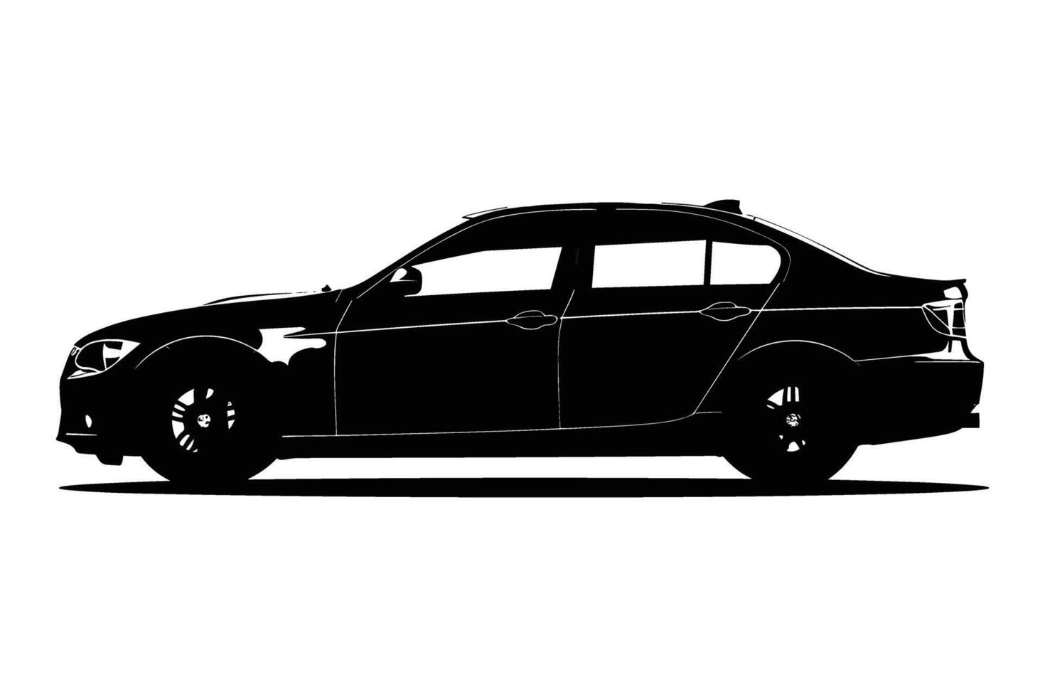 Sedan car silhouette vector