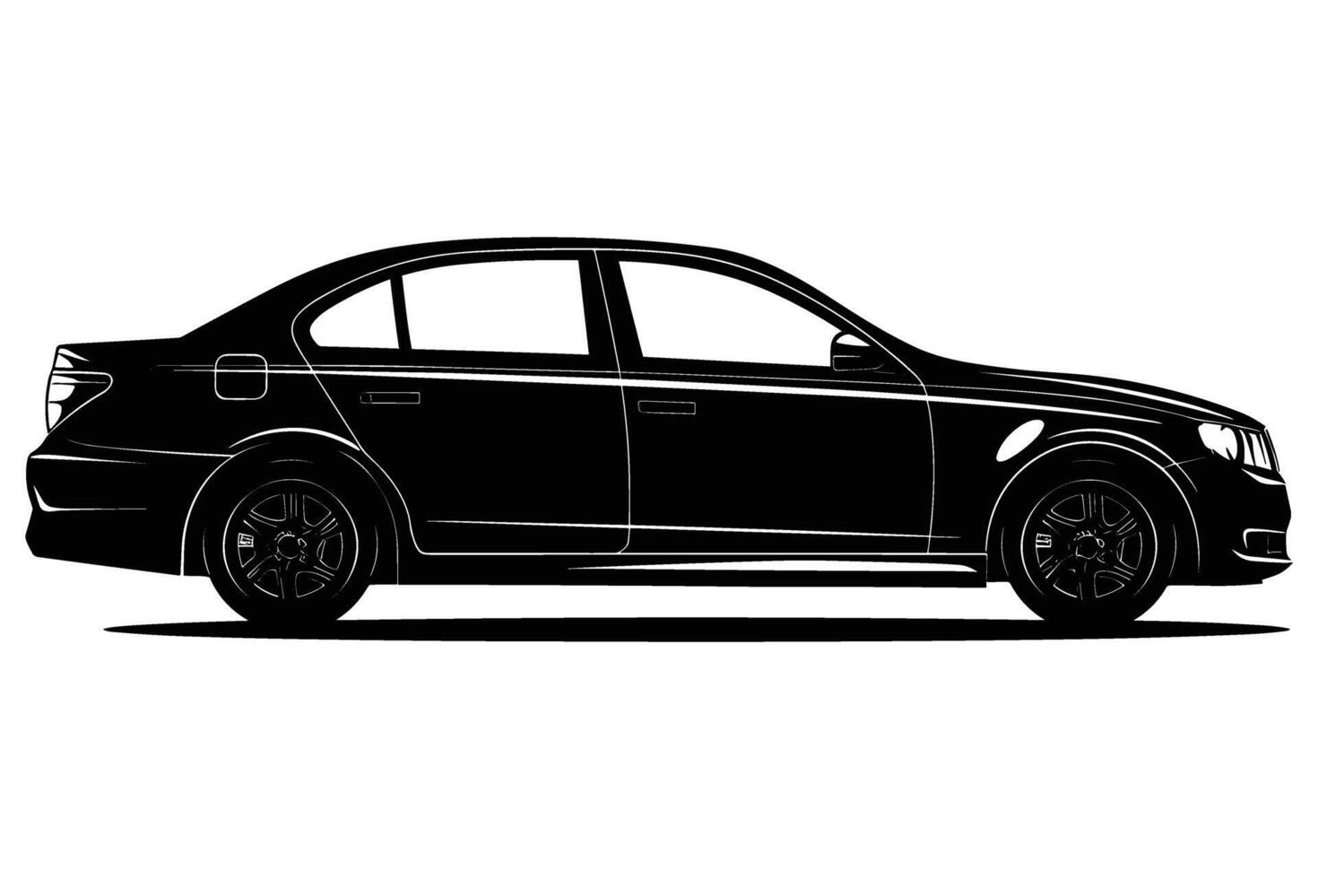 Sedan car silhouette vector