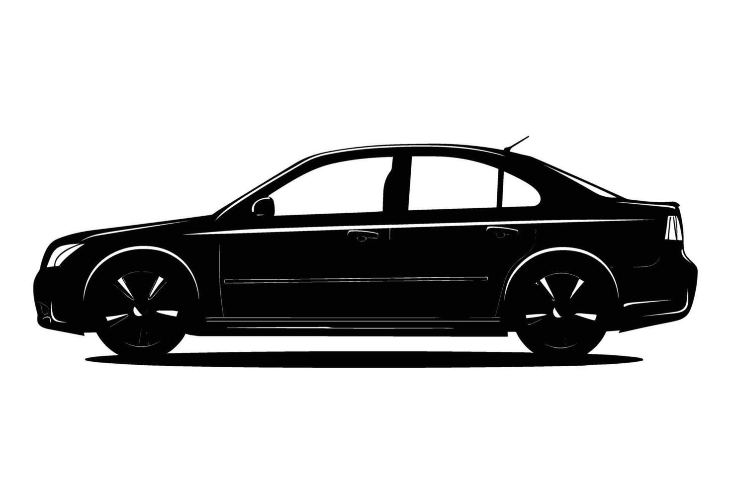 Sedan car silhouette vector
