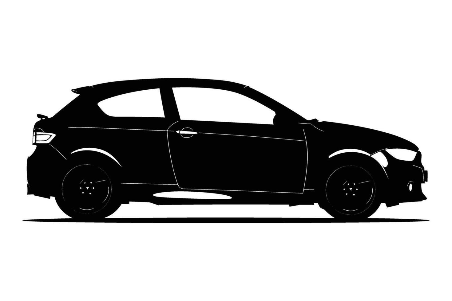 Hatchback car silhouette vector