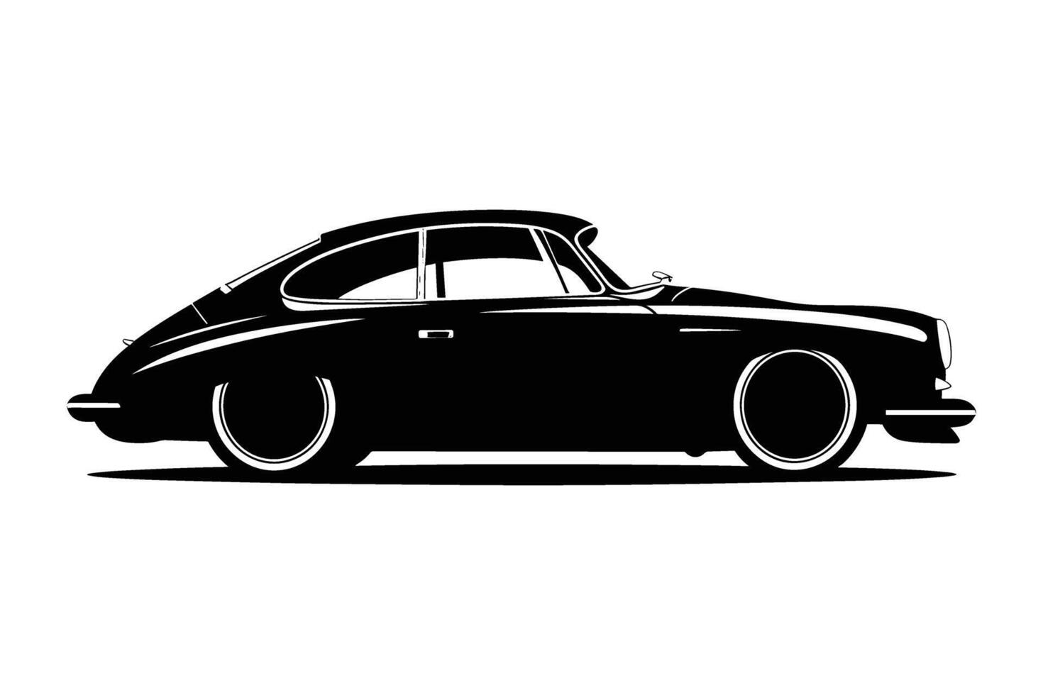 Coupe car silhouette vector
