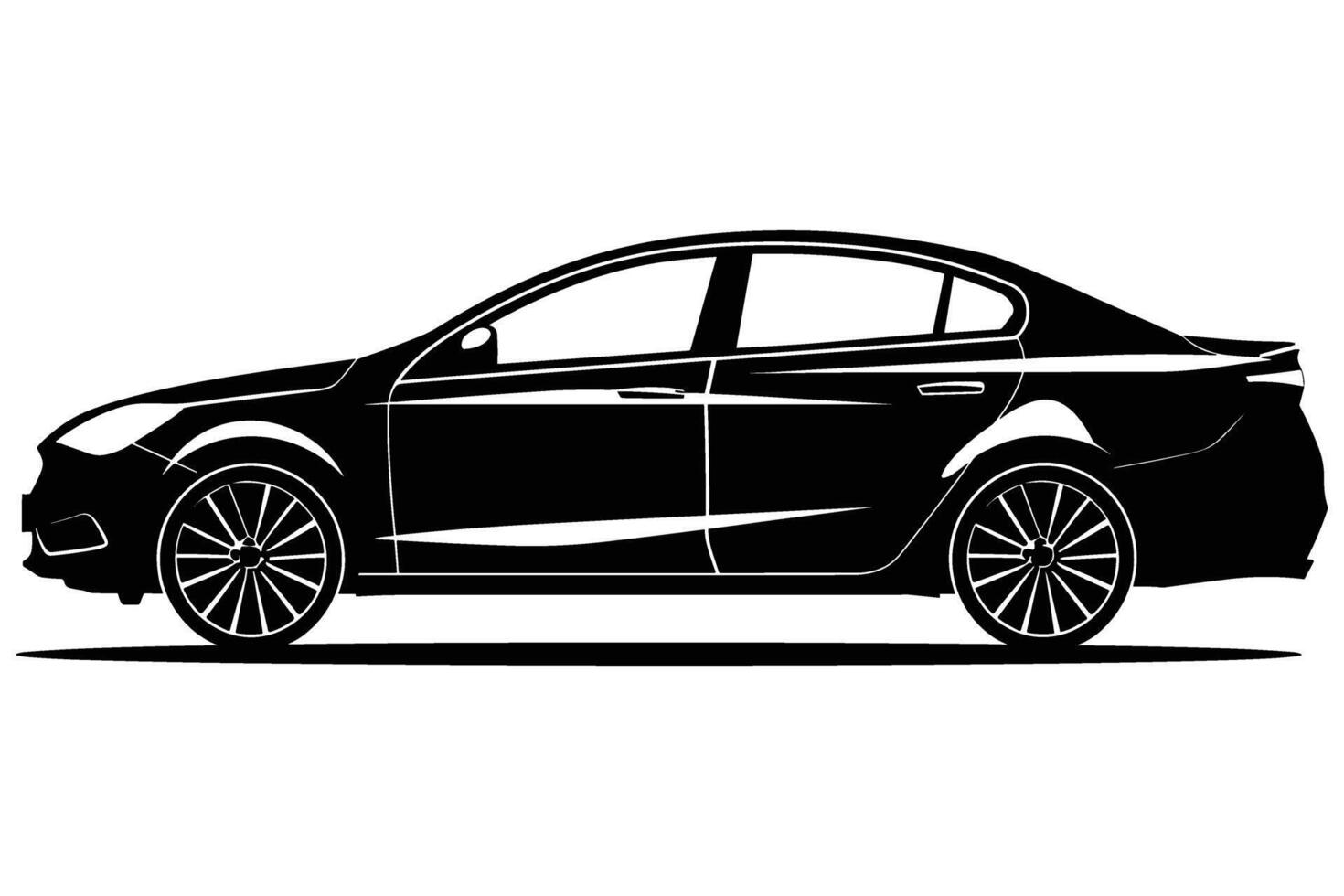 Sedan car silhouette vector