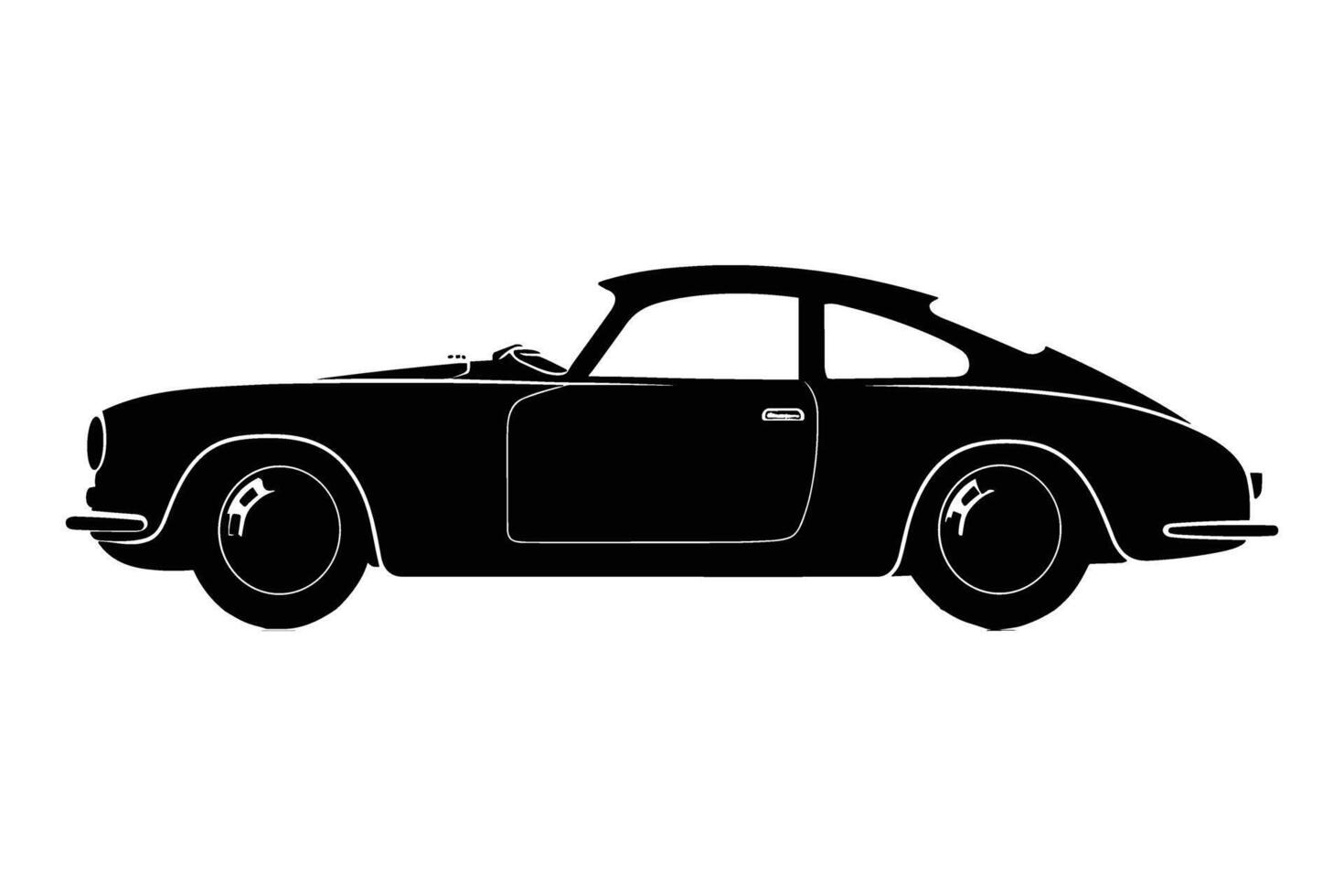 Coupe car silhouette vector