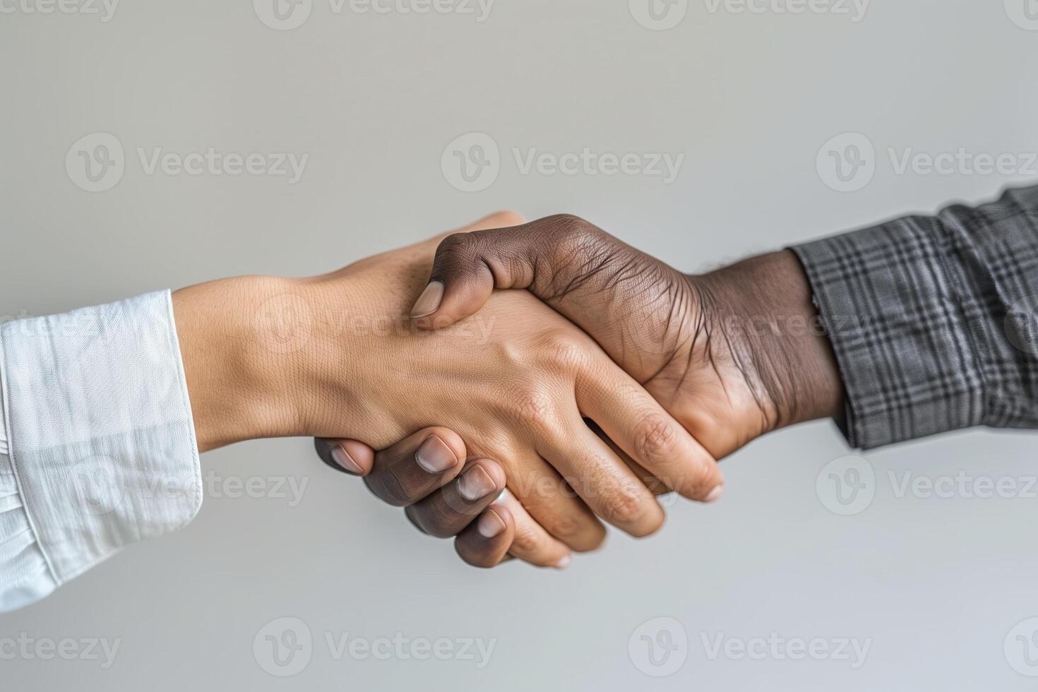 Business handshake, partnership agreement. Successful teamwork in corporate office. Two photo