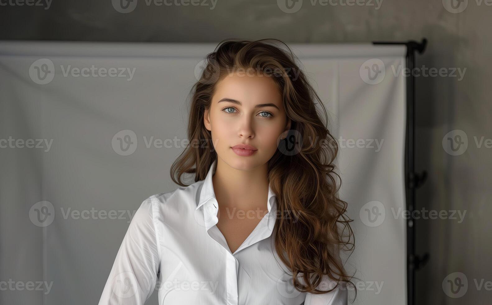 Young model in summer dress, natural makeup, stylish and elegant, fresh look, portrait of beauty and photo
