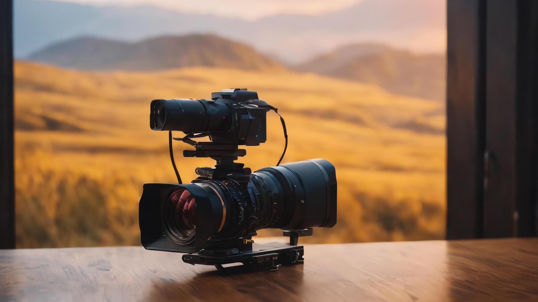 background of camera on the table photo