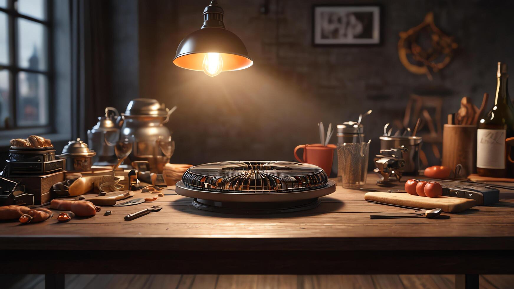 background of items on the table photo