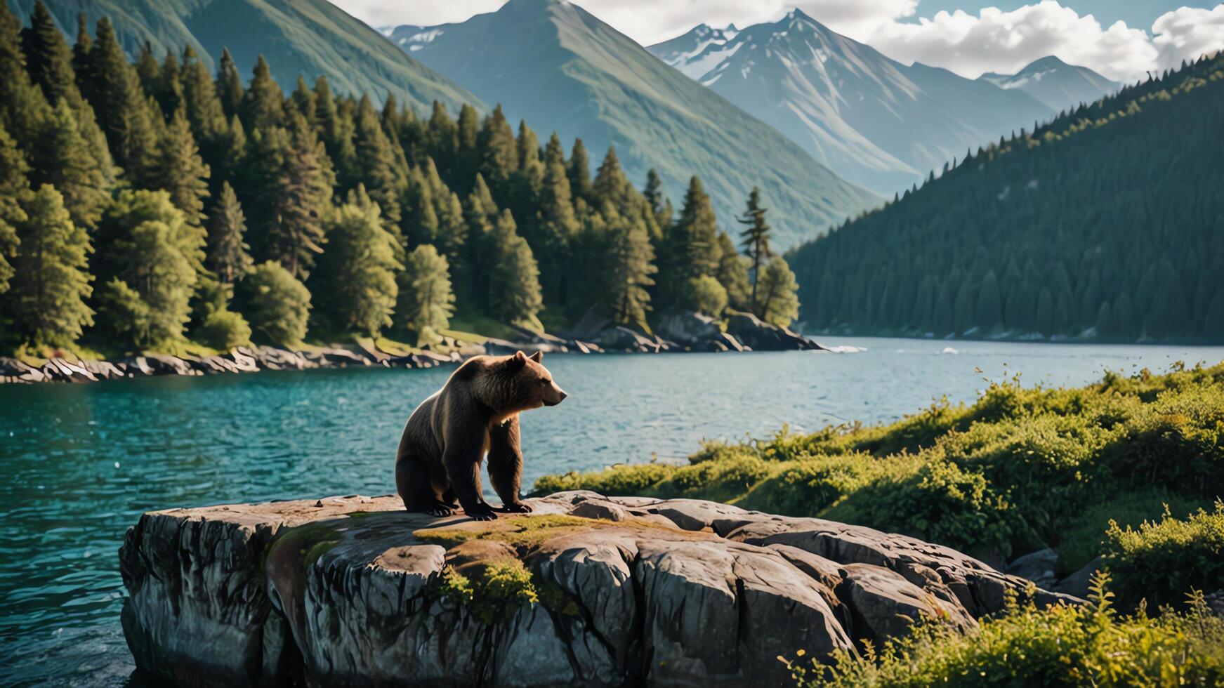 bear, animal portrait with amazing nature photo