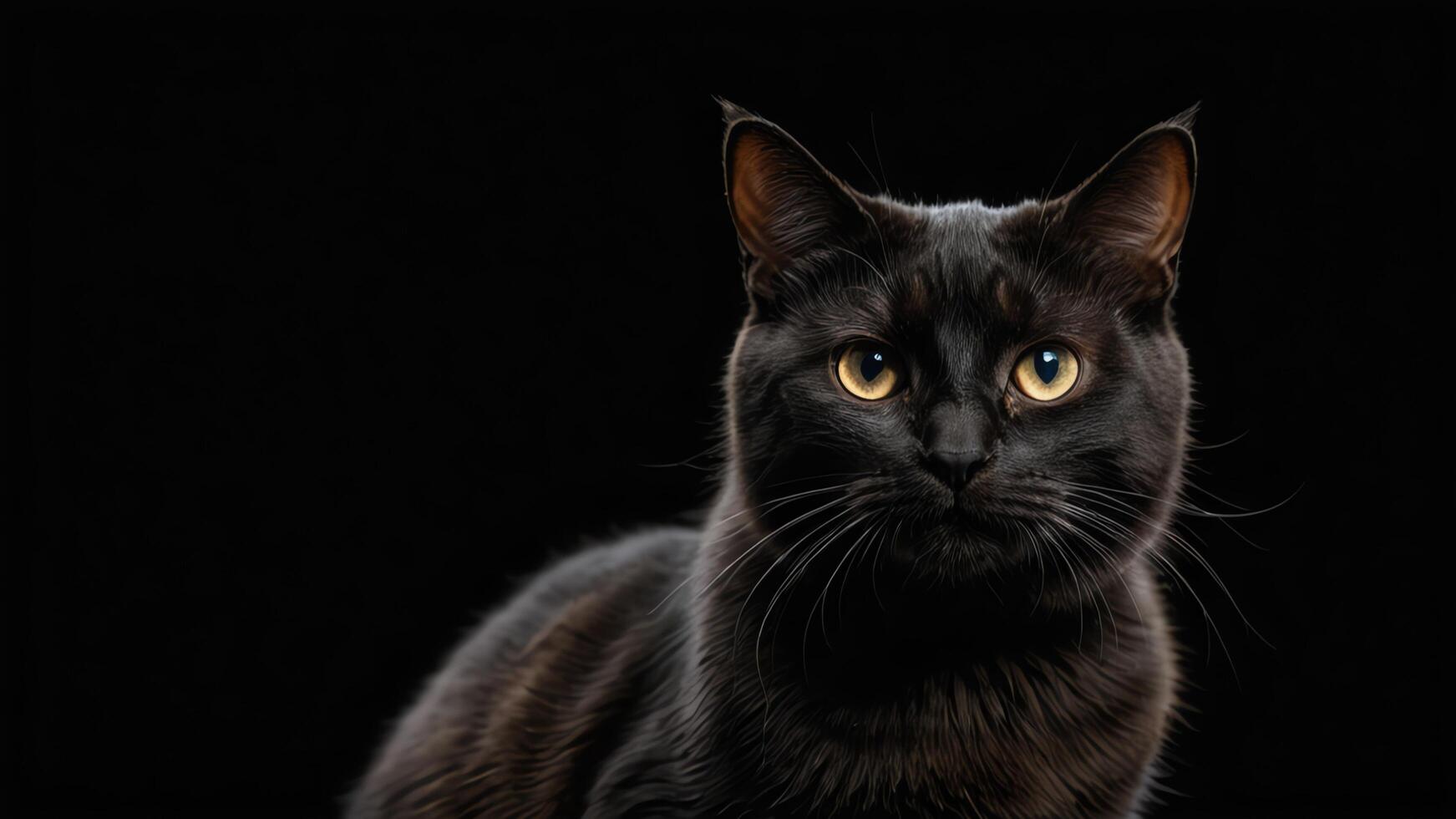 cat, portrait on black background photo