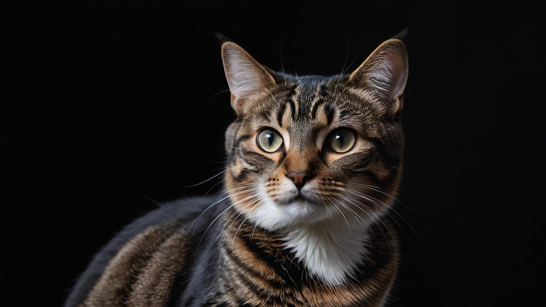 cat, portrait on black background photo