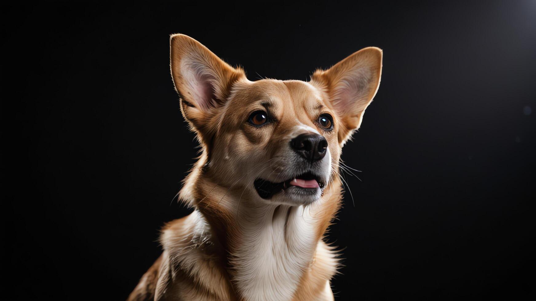 dog, portrait with black background photo