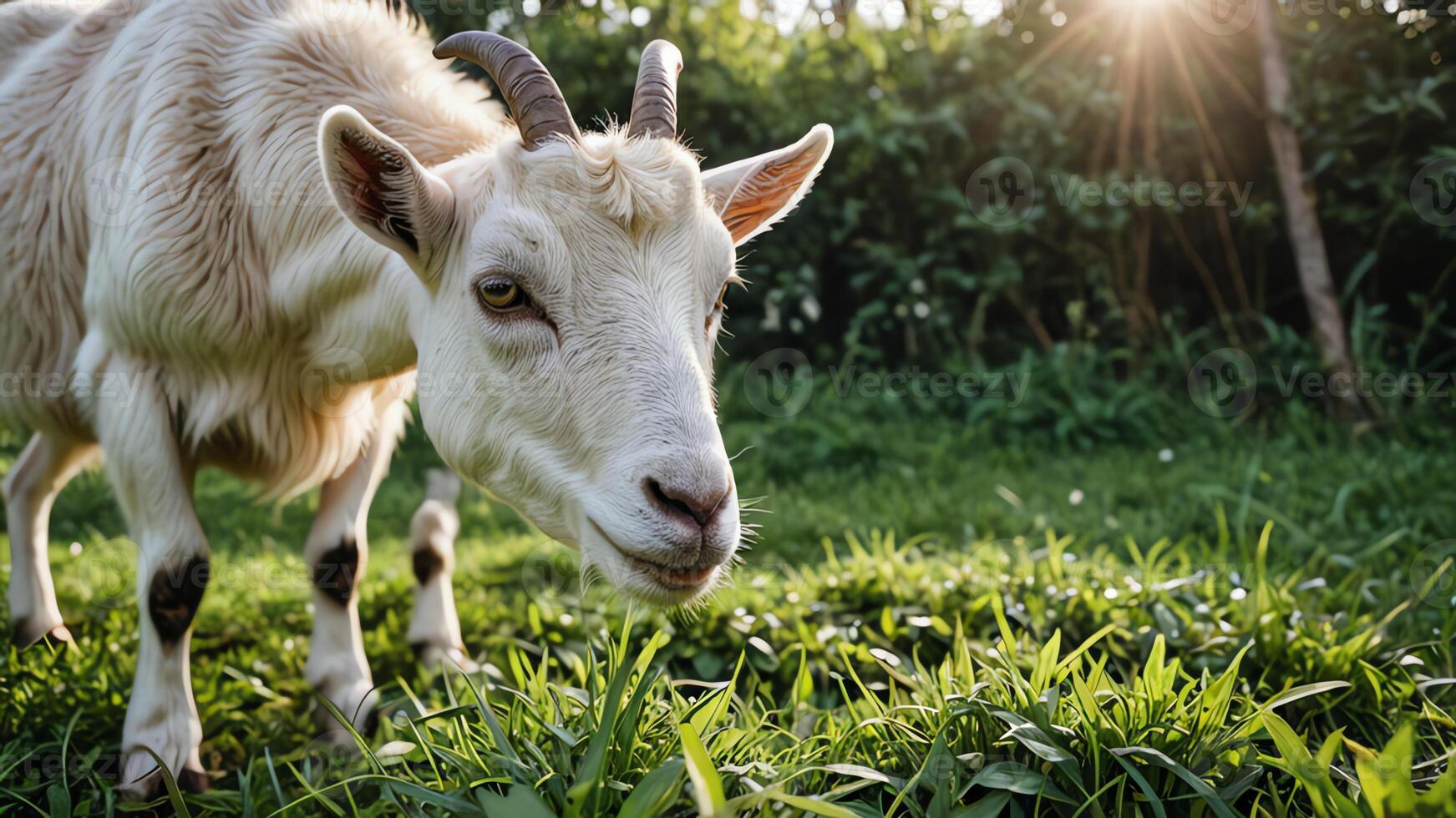 goat animal on farm pasture photo