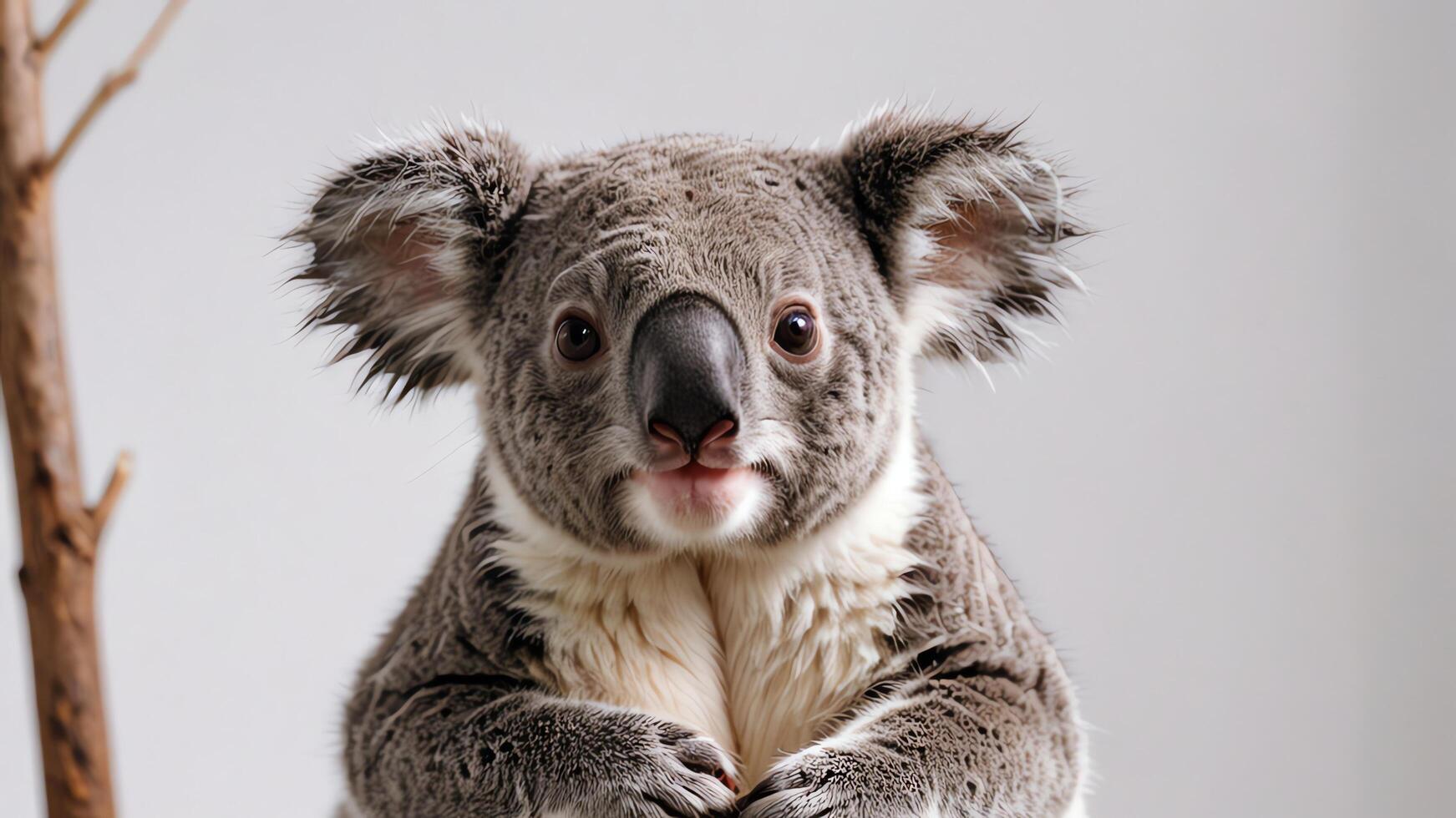 cute koala animal on a white background photo