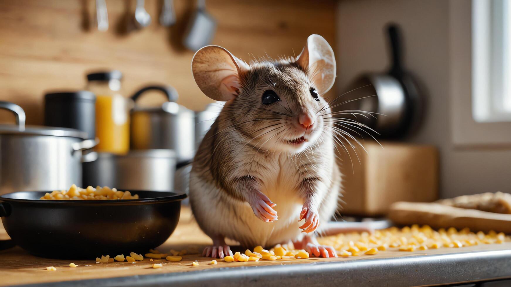 rat,mouse on kitchen close up animal portrait photo
