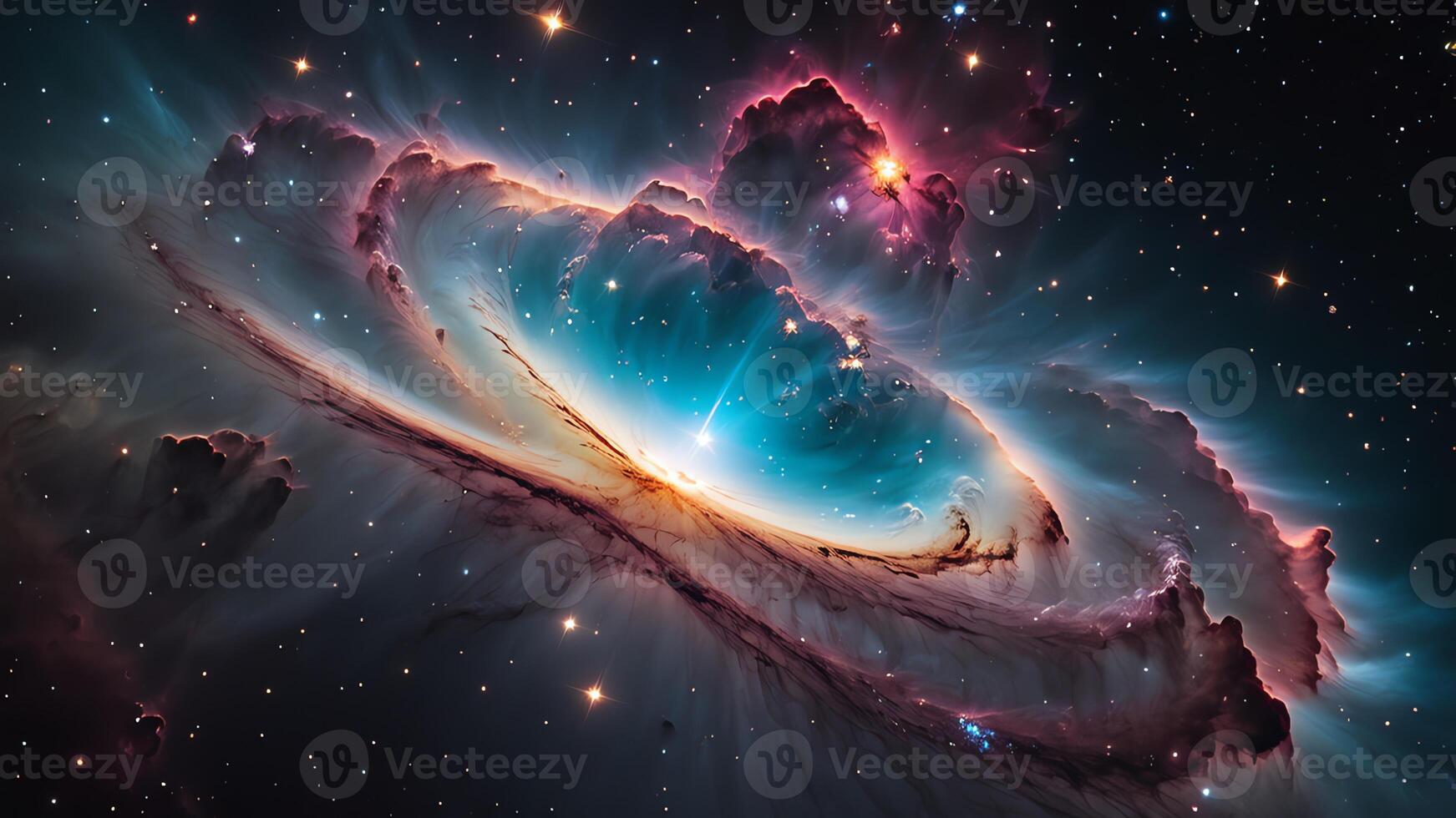 colorful and glowing nebula clouds, beautiful space landscape photo