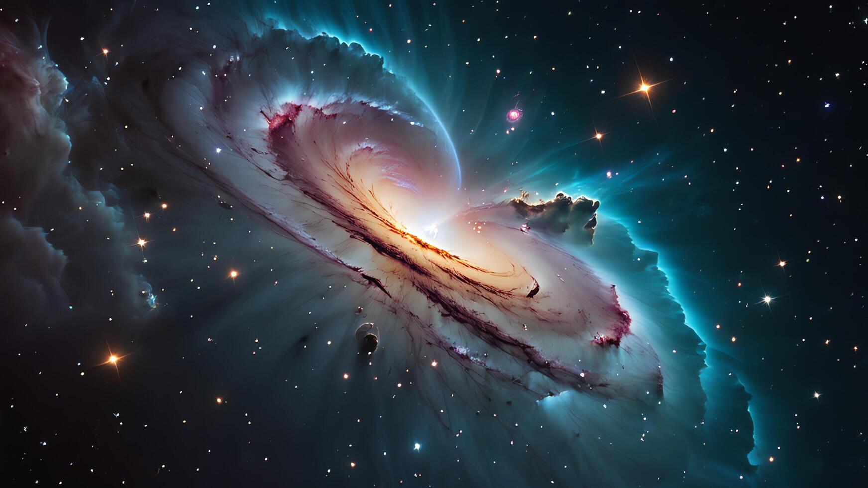 colorful and glowing nebula clouds, beautiful space landscape photo