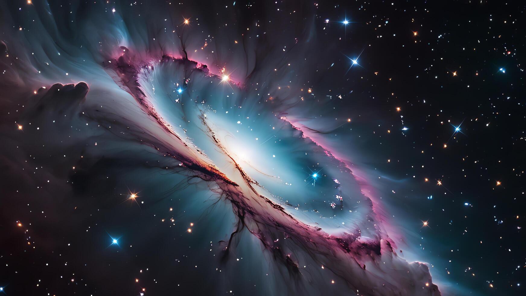 colorful and glowing nebula clouds, beautiful space landscape photo