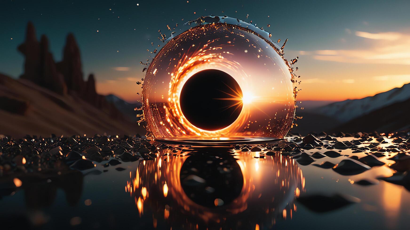 fantasy black hole in space photo