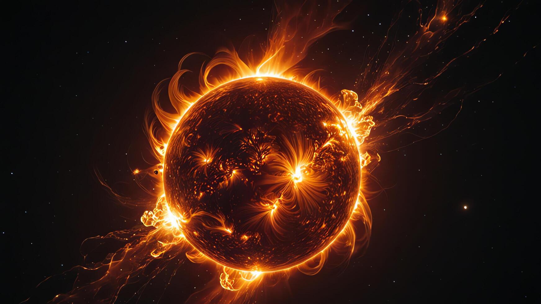 solar storm with dark sky photo