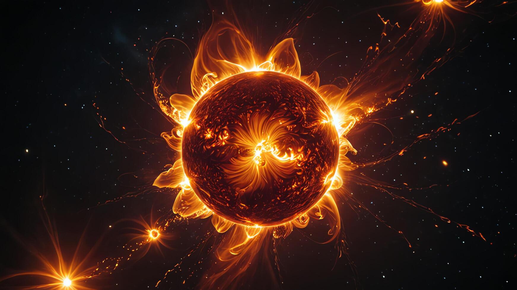 solar storm with dark sky photo