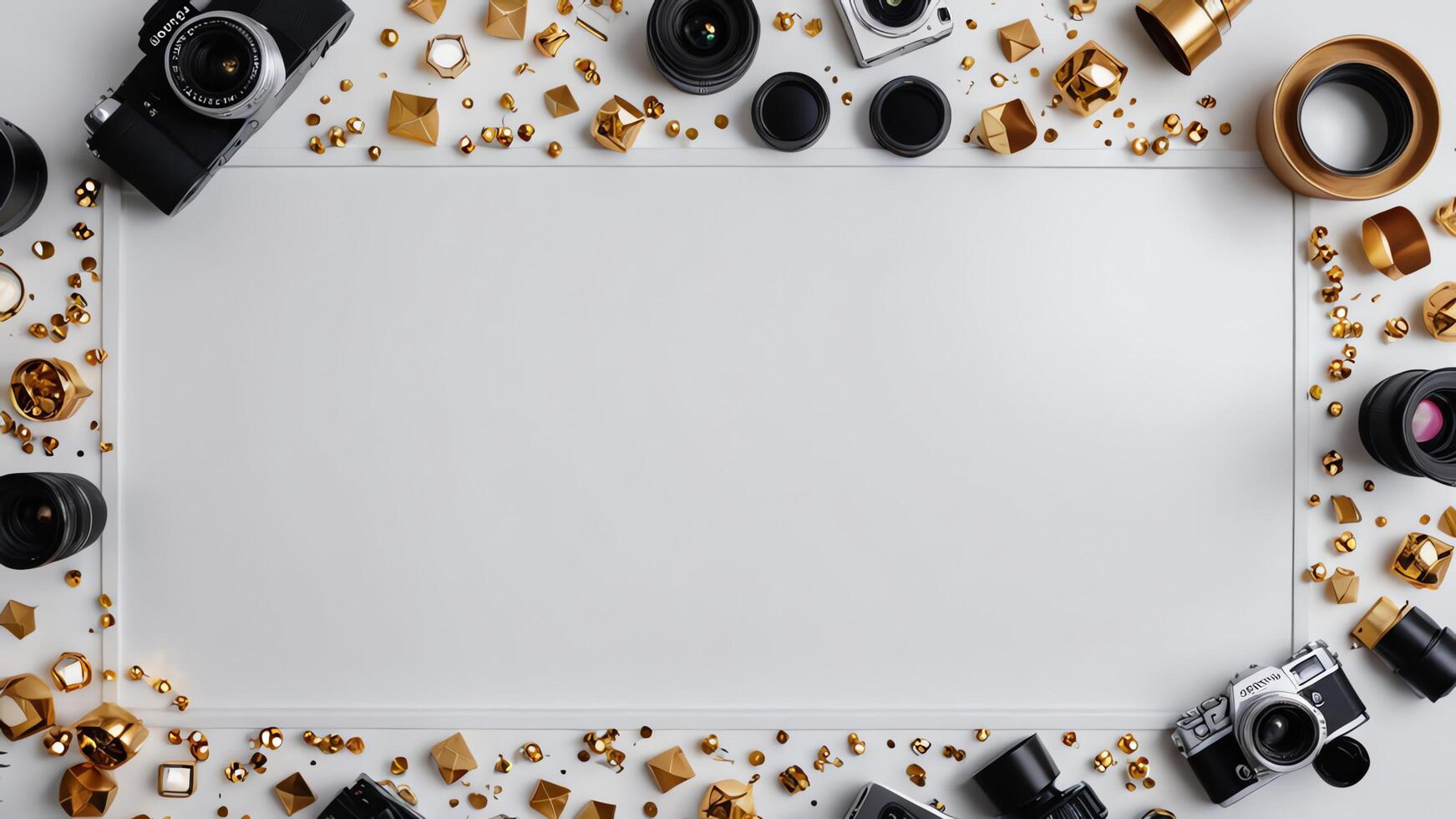 items on white table, background design random objects on table photo