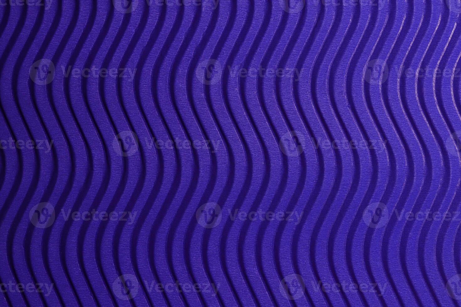 Blue Paper Vertical Waves Texture. Embossed Waves on Detailed Paper Background. Corrugated Wavy Cardboard Backdrop. photo