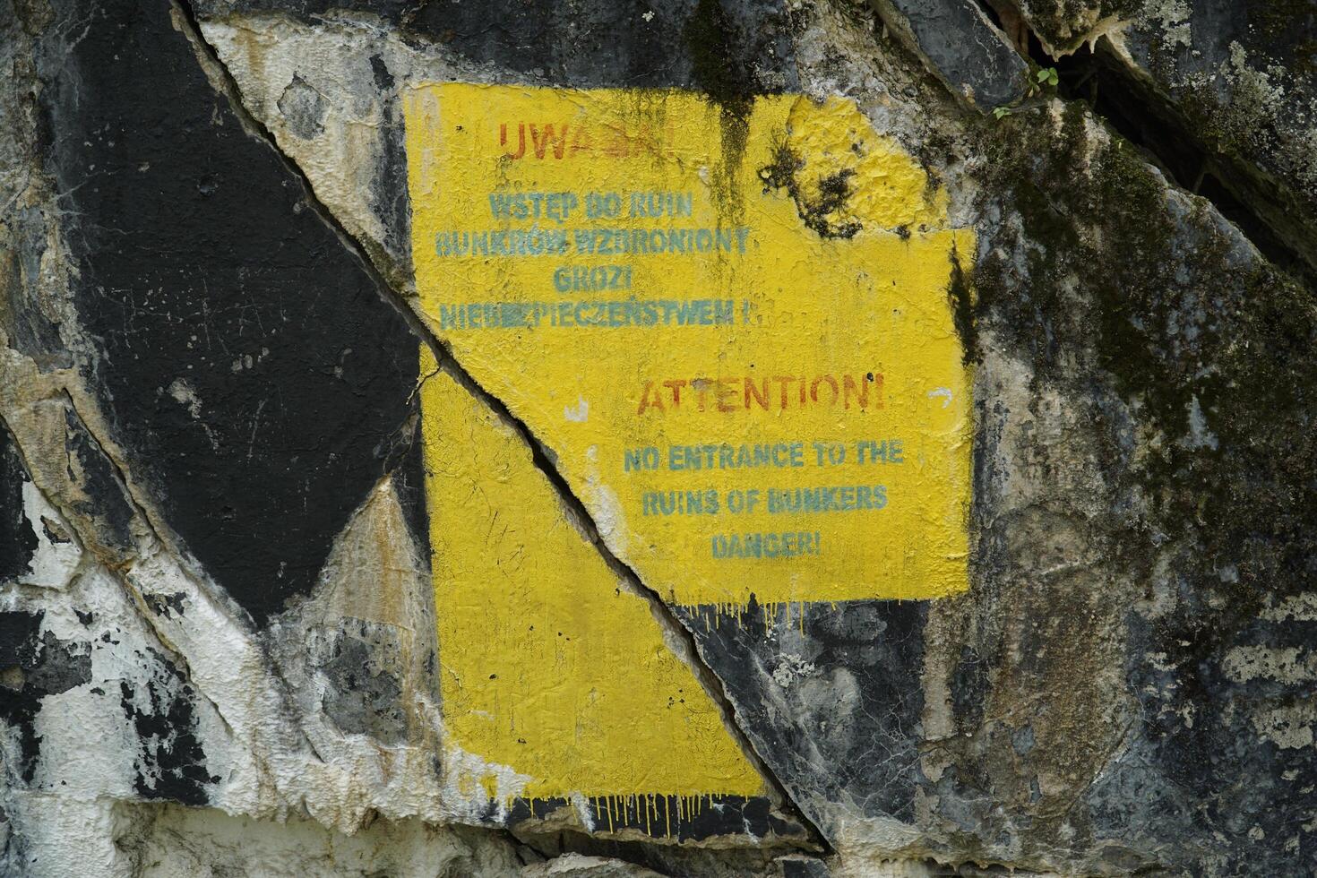 Ketrzyn, Gierloz, Poland - May 11th 2024 - Sign on a bunker at Wolf's Liar photo