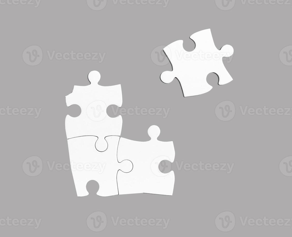 Jigsaw puzzle business match. Teamwork idea piece concept, fit solution. Partnership, work success. photo
