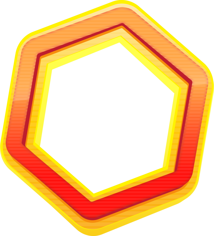 Hexagon 3D Shape Y2K style png