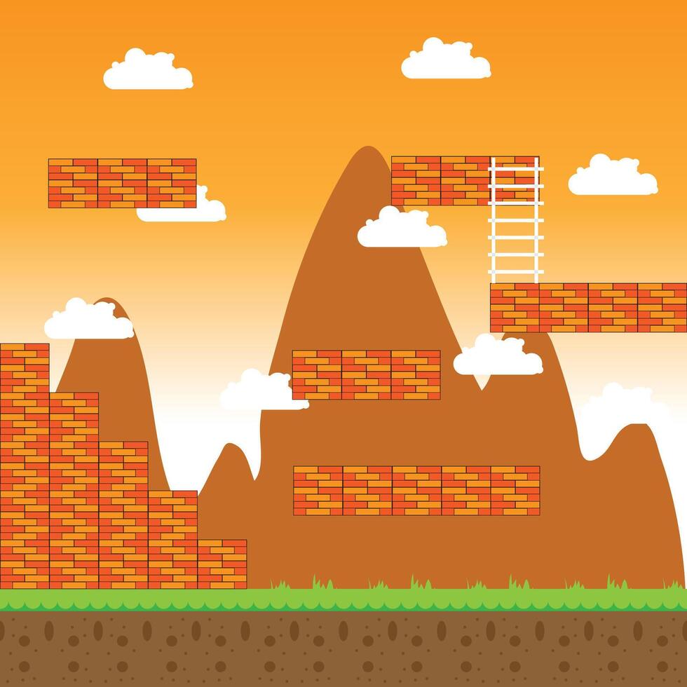 Game Arena Set The Illustration vector