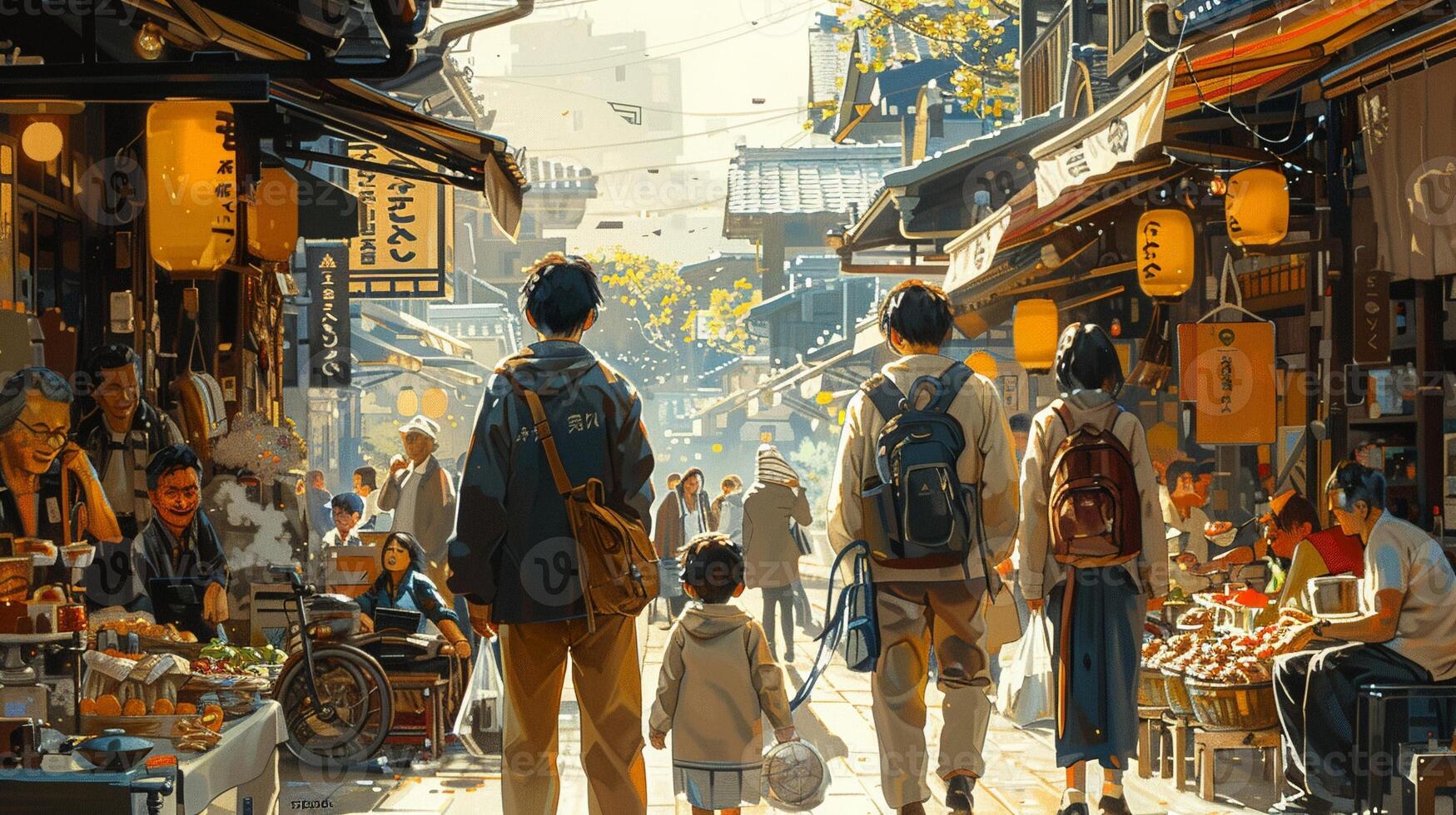 A family visiting relatives in another city. photo