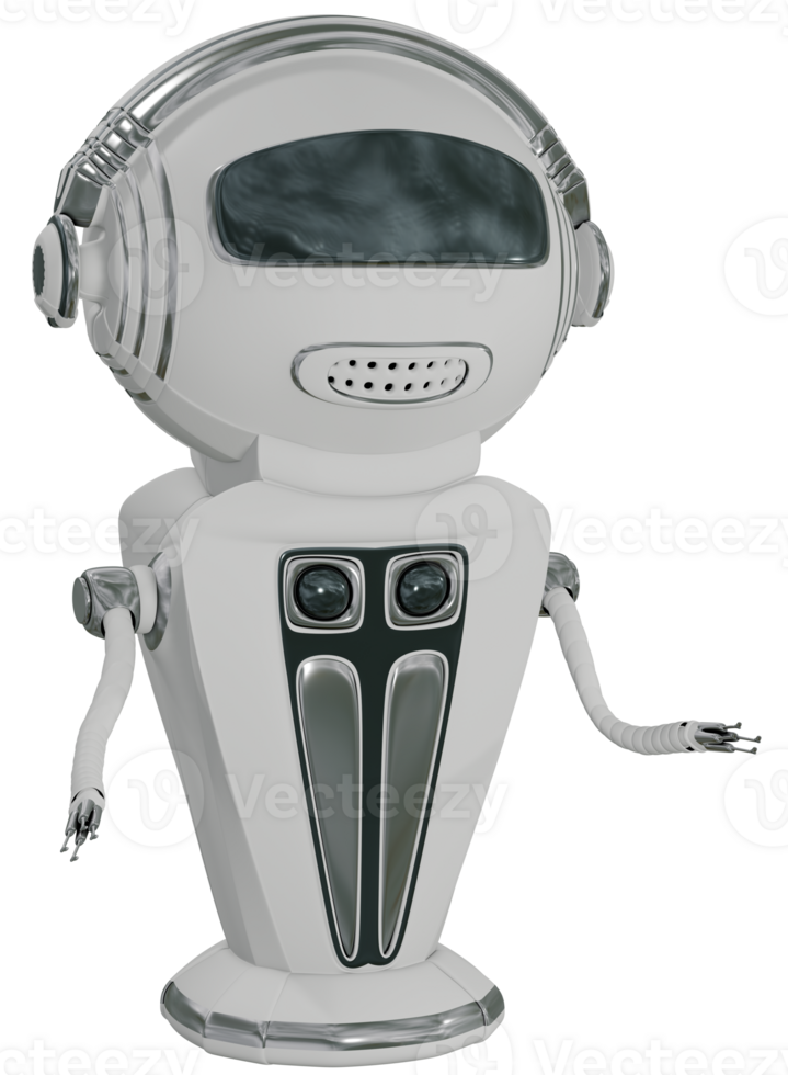 3D robot electronic white png