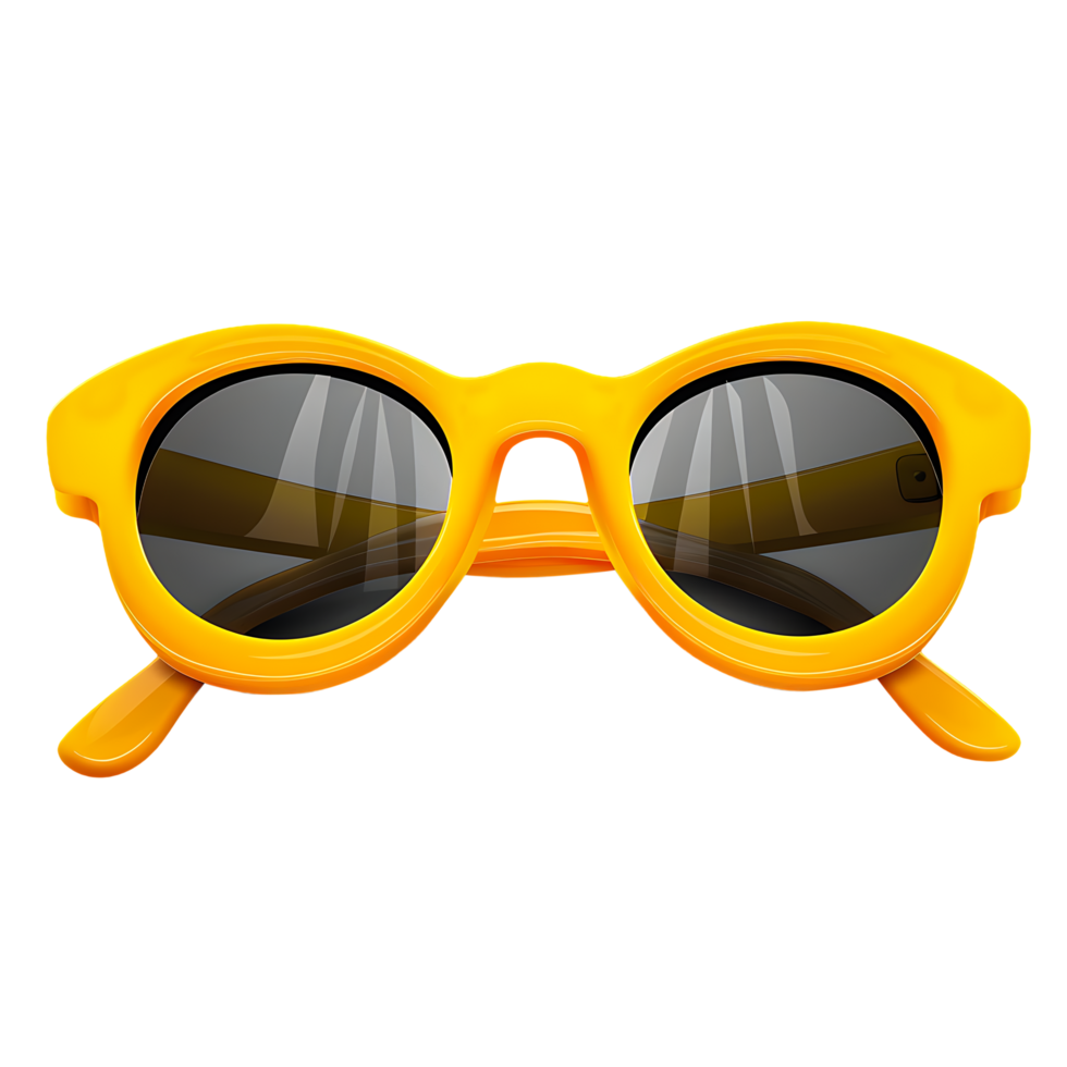 Yellow Sunglasses with Sunshaped Frames Isolated on Transparent Background png