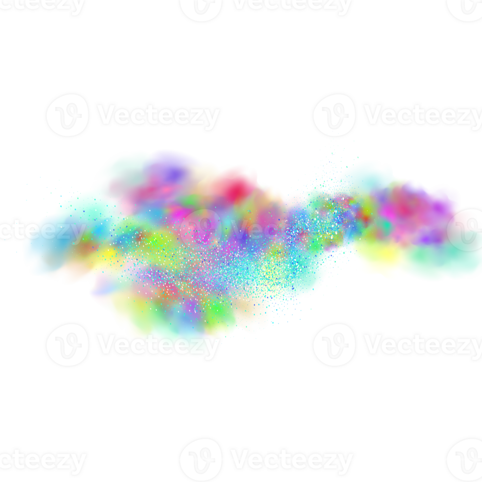 An explosion of colorful smoke clouds.Multicolor fog with blue and yellow particles.Explosions of color powder. png