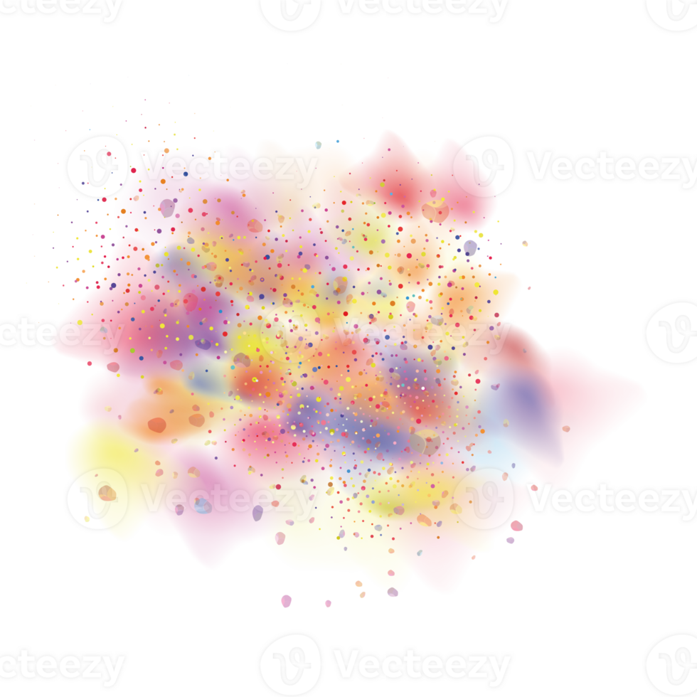 An explosion of colorful smoke clouds.Multicolor fog with blue and yellow particles.Explosions of color powder. png